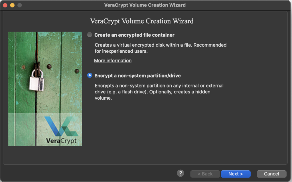 VeraCrypt main screen