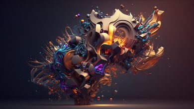 3d colorful abstract background Generative Ai