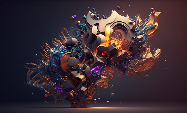 3d colorful abstract background Generative Ai